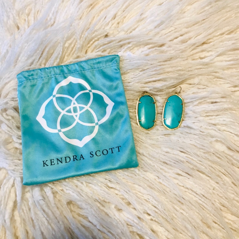 Kendra Scott Turquoise & Gold Danielle Earrings